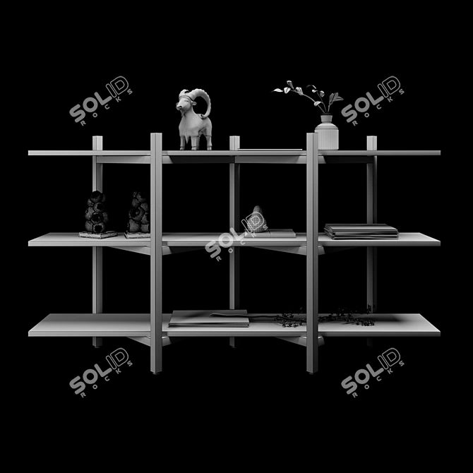 Zig Zag Floating Shelf 3D model image 3