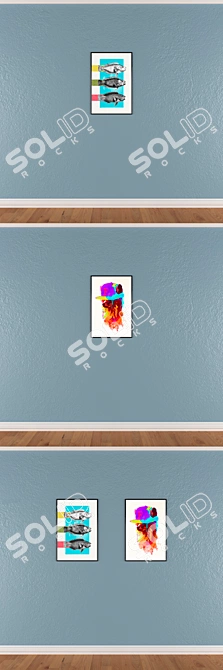 Modern Art Set: Wall Paintings 3D model image 3