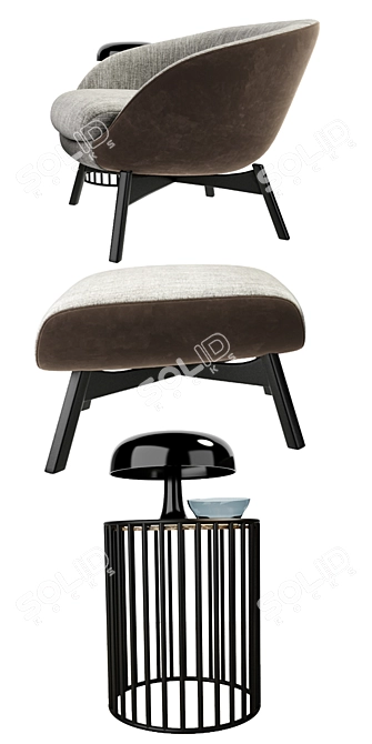 Elegant Minotti Russell Armchair 3D model image 2