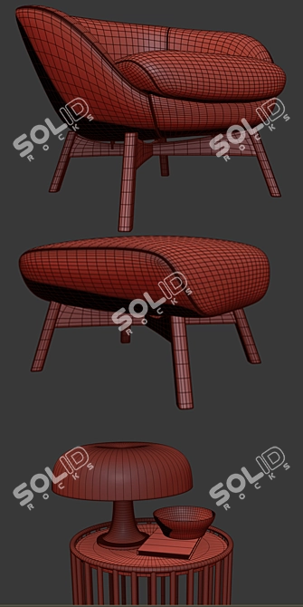 Elegant Minotti Russell Armchair 3D model image 3