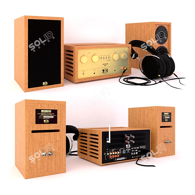 Retro Vibes Deluxe HiFi System 3D model image 1