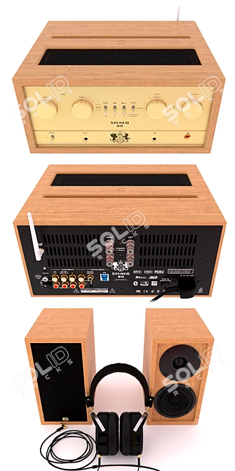 Retro Vibes Deluxe HiFi System 3D model image 2