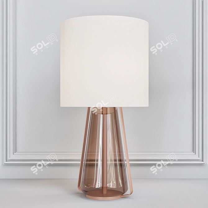 Elegant Rosa Lantern Table Lamp 3D model image 1