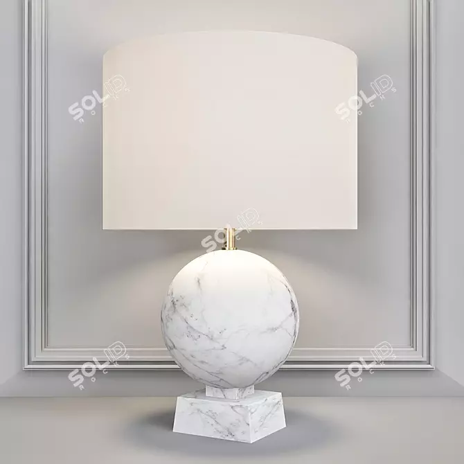 Elegant Blanc Sculpte Table Lamp 3D model image 1