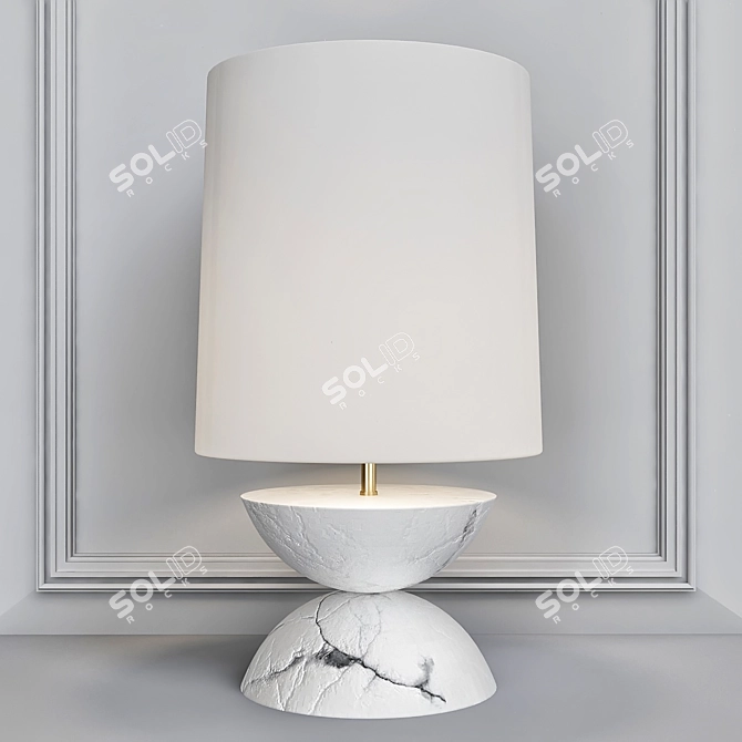 Elegant Obsidian Table Lamp 3D model image 1