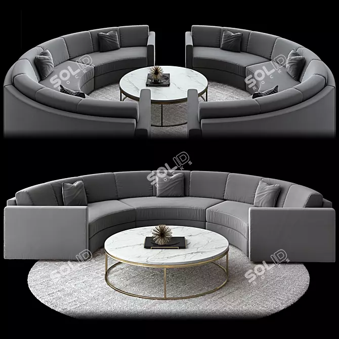 Modern Curve Sofa Set: Restoration Hardware 3D model image 1