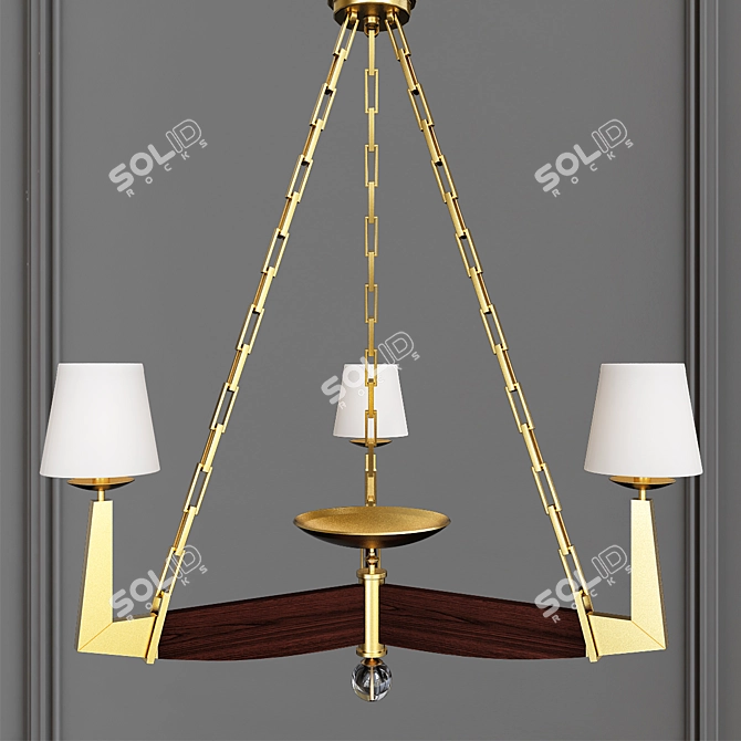 Contemporary Baker Chandelier 3D model image 1