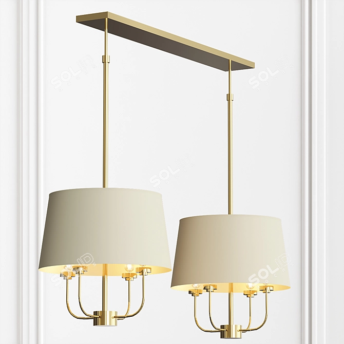 Modern Elegance Lur Double Chandelier 3D model image 1