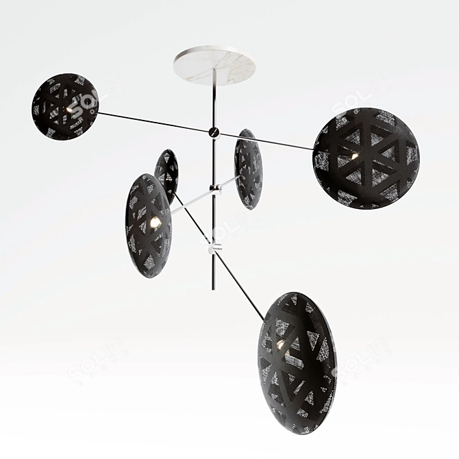 6-Light Chandelier Forestier CHANPEN 3D model image 1