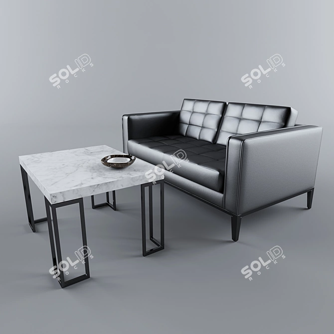Luxury AC Lounge Set 3D model image 2