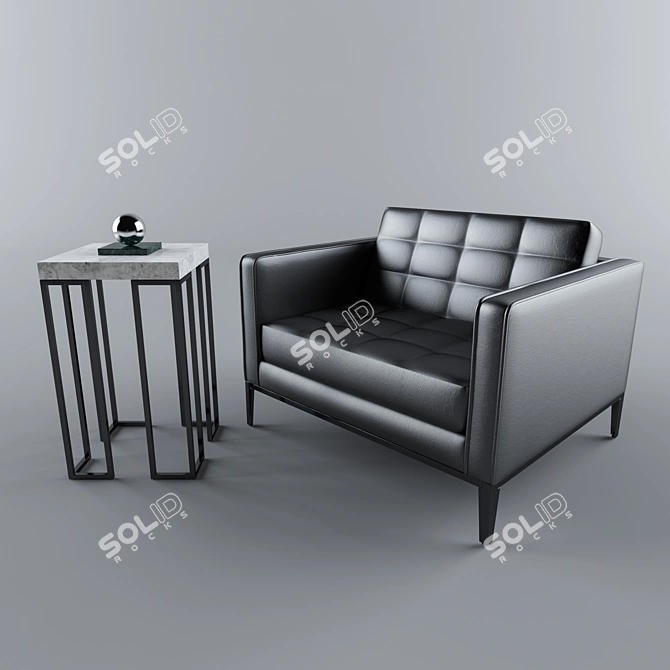 Luxury AC Lounge Set 3D model image 3