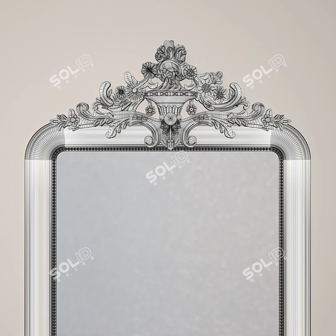 Elegant Louis Philippe Gilt Mirror 3D model image 3