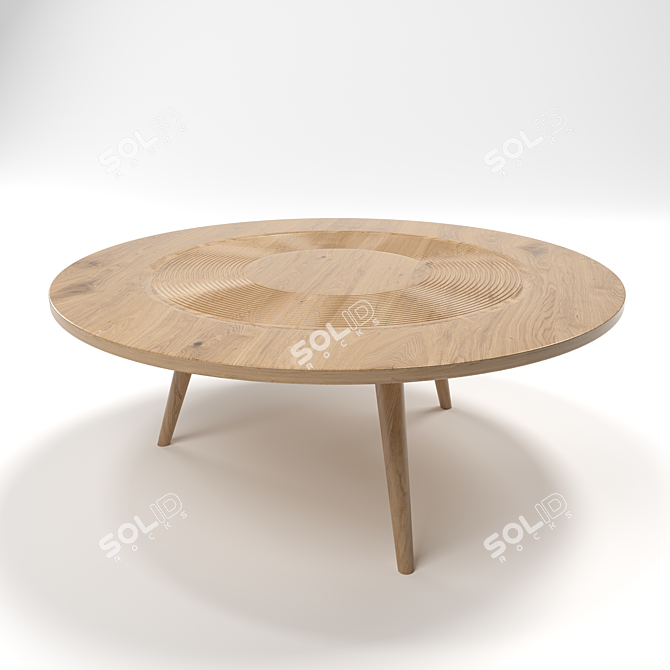 Sleek Modern Round Coffee Table 3D model image 1