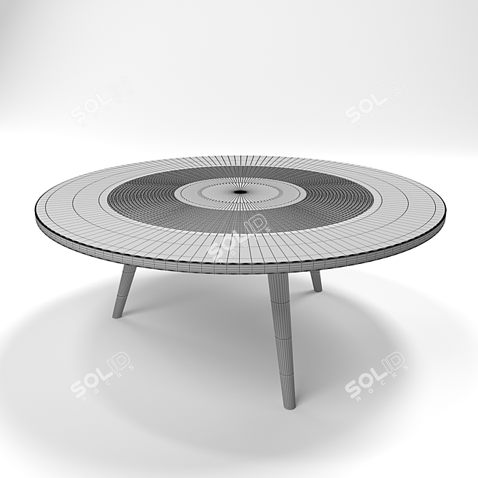 Sleek Modern Round Coffee Table 3D model image 2