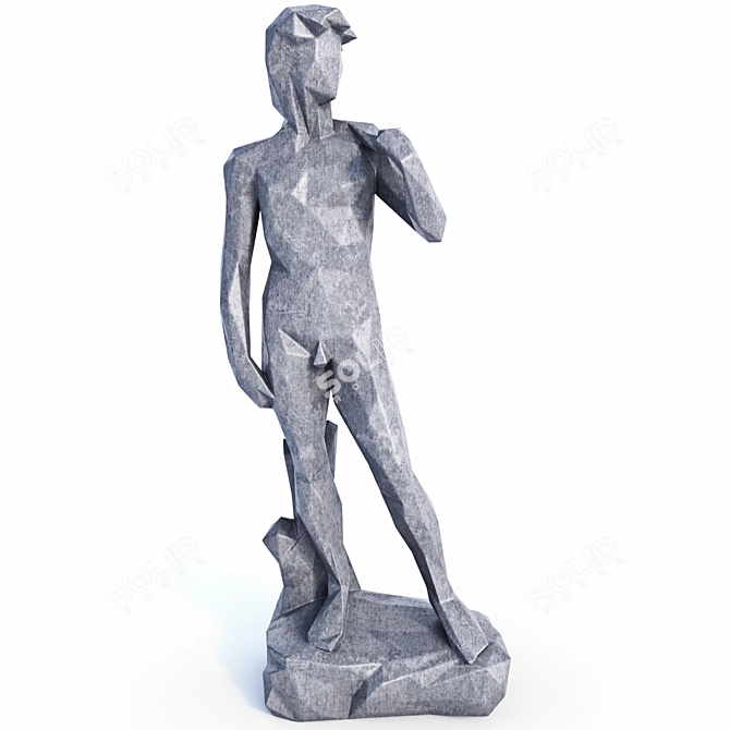 Michelangelo's David - Low Poly Masterpiece 3D model image 1