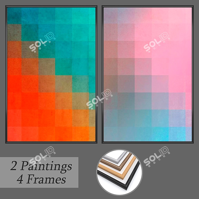 Elegant Wall Art Set 205 3D model image 1