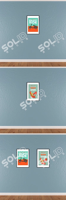 Modern Wall Art Set with Multiple Frames 3D model image 3