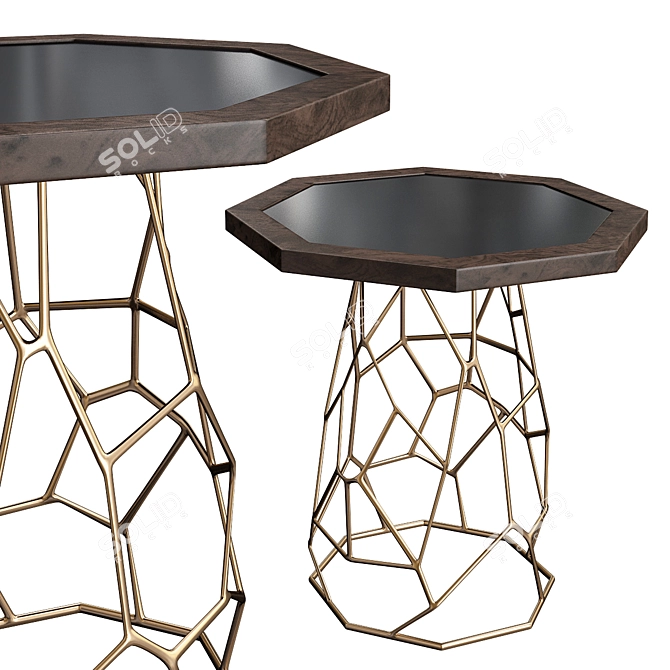 Modern Gaudi Side Table | Elegant and Functional 3D model image 2