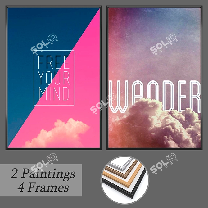 Elegant Wall Art Set 3D model image 1