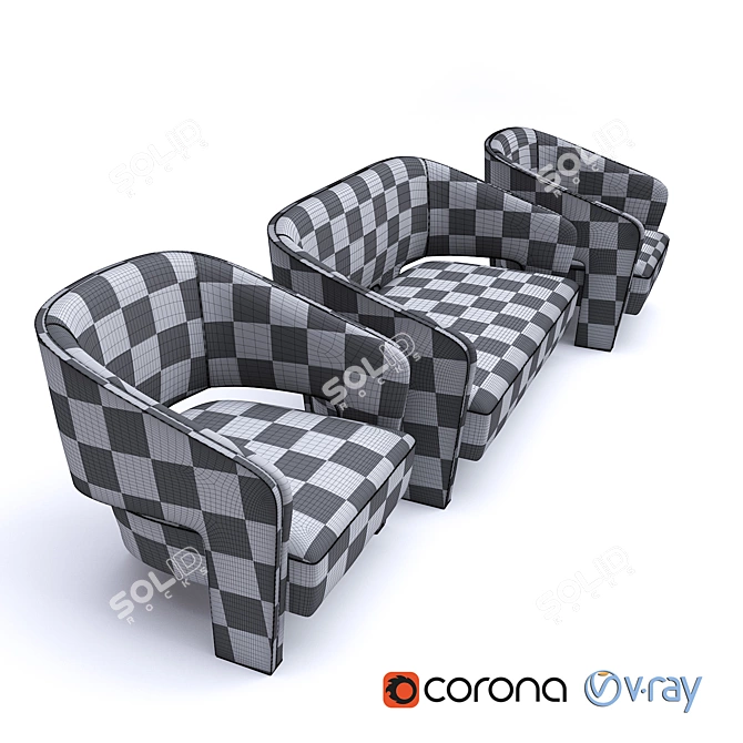 Italian Chloe Armchair by Marelli 3D model image 2