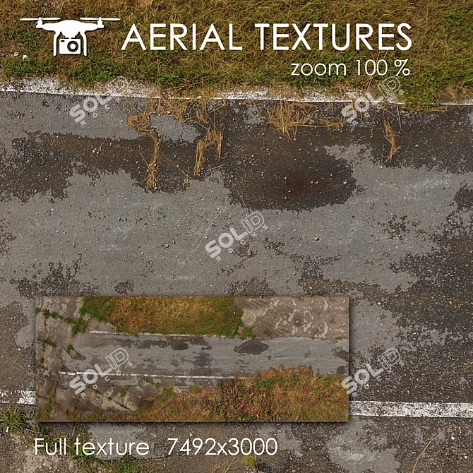 Unique Product Title: Aerial Road Texture 3D model image 1