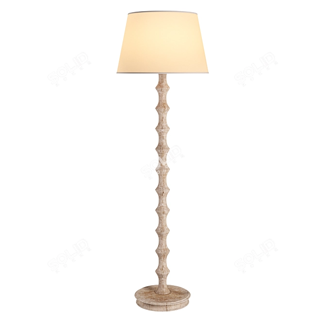 Belgian White Bamboo Floor Lamp 3D model image 1