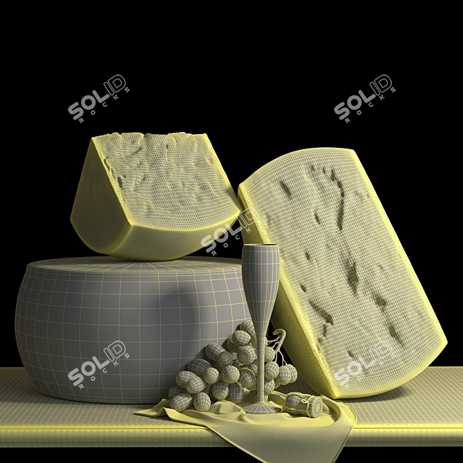 Authentic Italian Grana Padano Cheese 3D model image 2