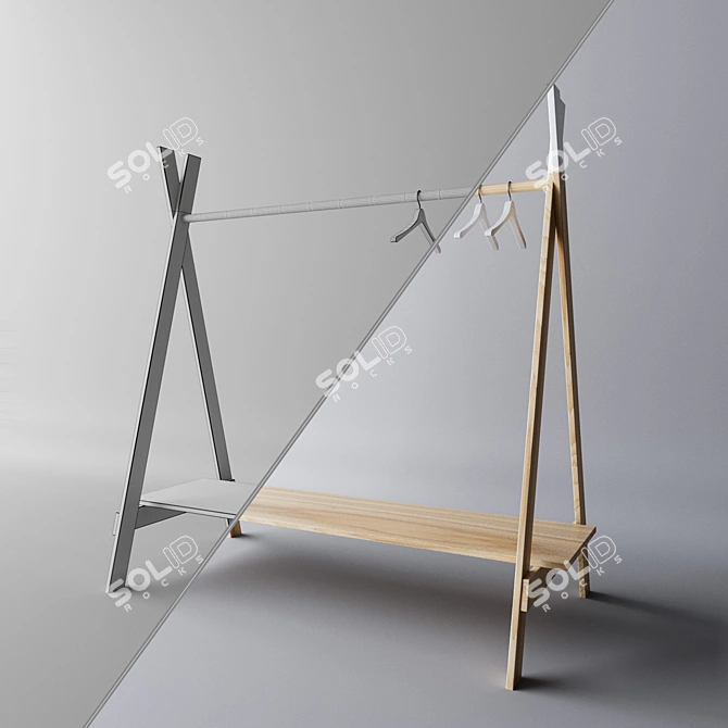 Modern Floor Coat Hanger Wigwam 3D model image 2