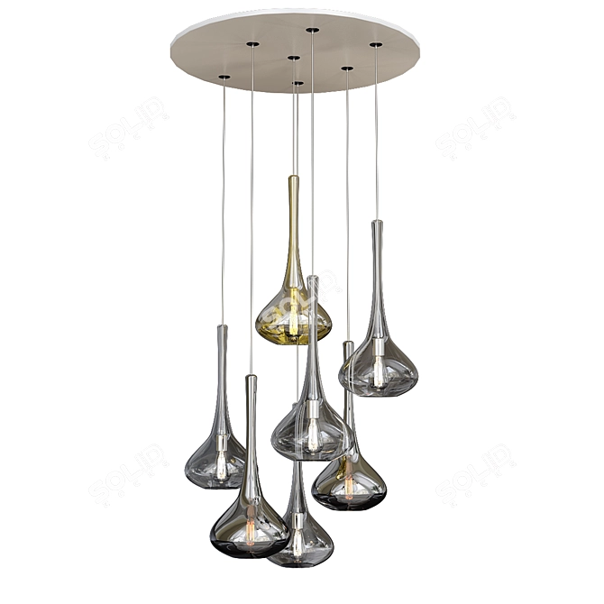 Sparkling Cluster Pendant Lights 3D model image 1