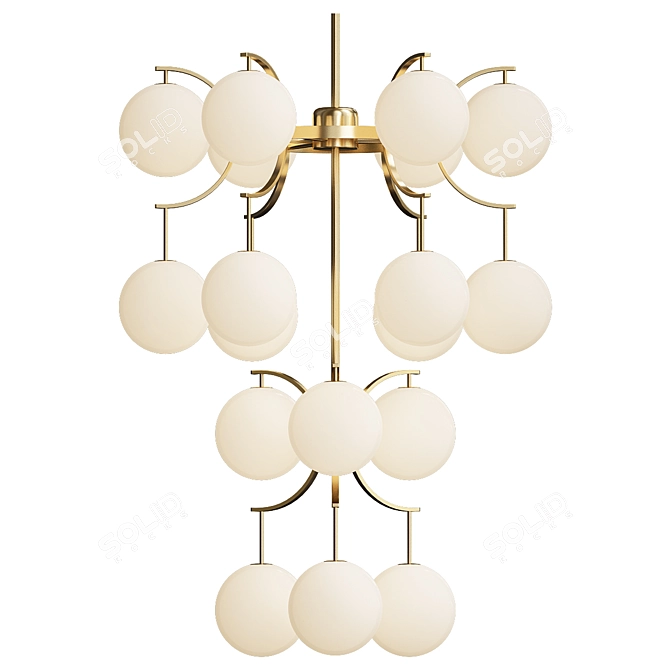 Elegant Murano Glass Chandelier 3D model image 1