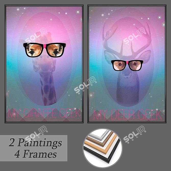 Elegant Wall Art Set 3D model image 1