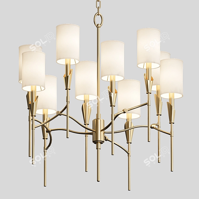 Tate 10-Light Chandelier: Timeless Elegance 3D model image 1