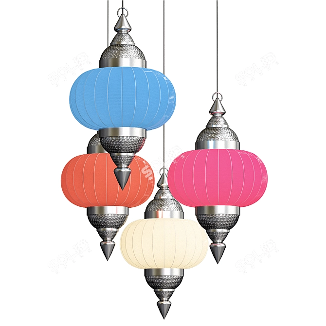 Elegant Moroccan Pendant Light 3D model image 1