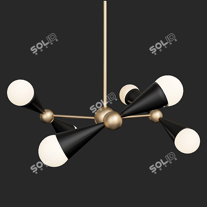 Modern Ivory Chandelier: Caracas 3D model image 1