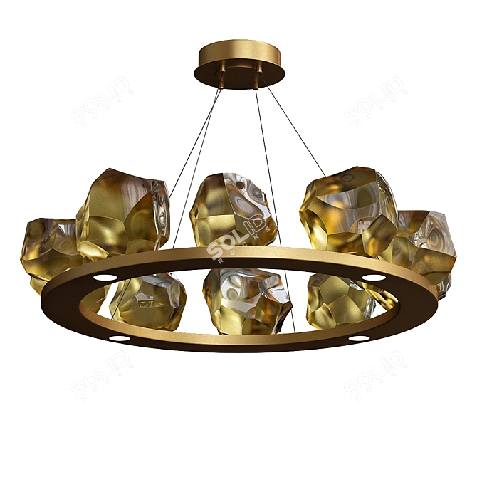 Gem Ring Chandelier: Radiant Elegance. 3D model image 1