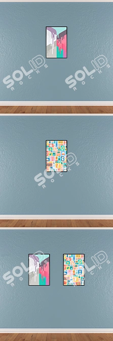 Contemporary Wall Art Set 3D model image 3