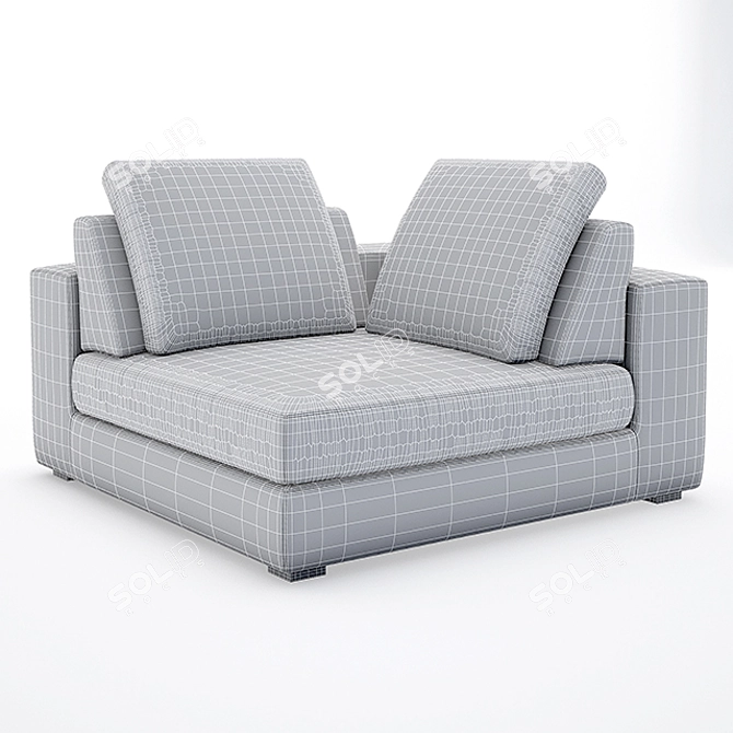 Rustic Leather Sofa: Gustav 3D model image 3