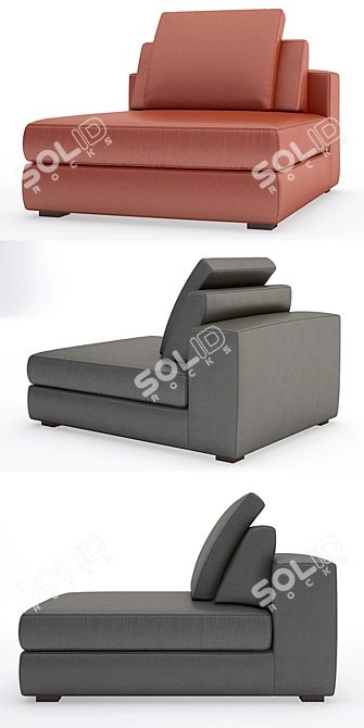 Gustav Leather Accent Chair 3D model image 2