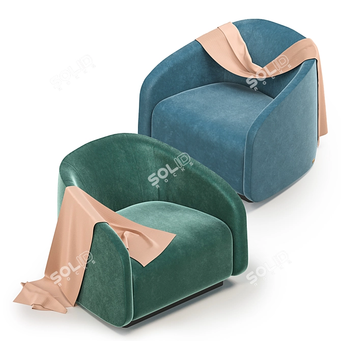 Fendi Fanny Swivel Armchair - Luxury Design 3D model image 1