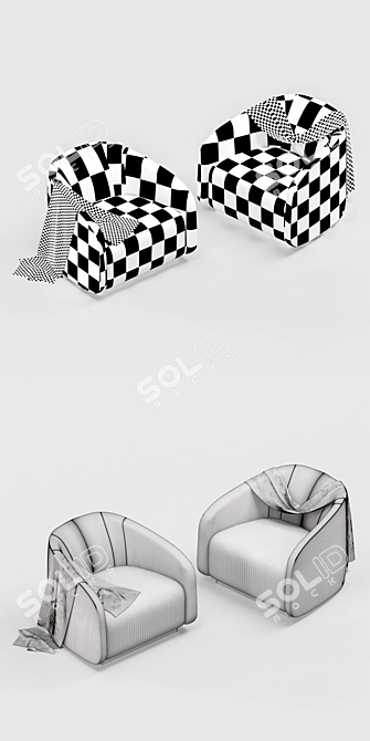 Fendi Fanny Swivel Armchair - Luxury Design 3D model image 3