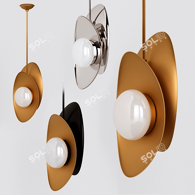 Elegant Nouvel Small Pendant: Modern Design & LED Lighting 3D model image 1