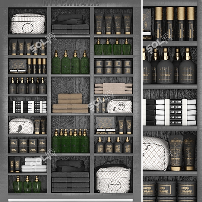 Beauty Collection: Closet Organizer with Cosmetics 3D model image 1