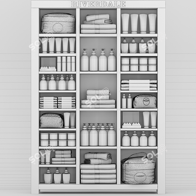 Beauty Collection: Closet Organizer with Cosmetics 3D model image 2