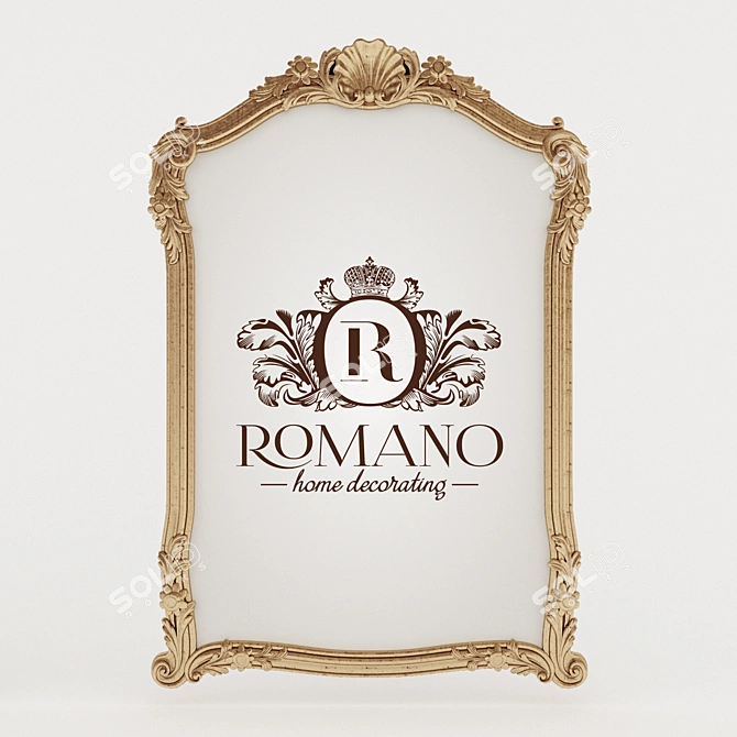 Romano Home Olivia Mirror: Elegant Sculptural Design 3D model image 1