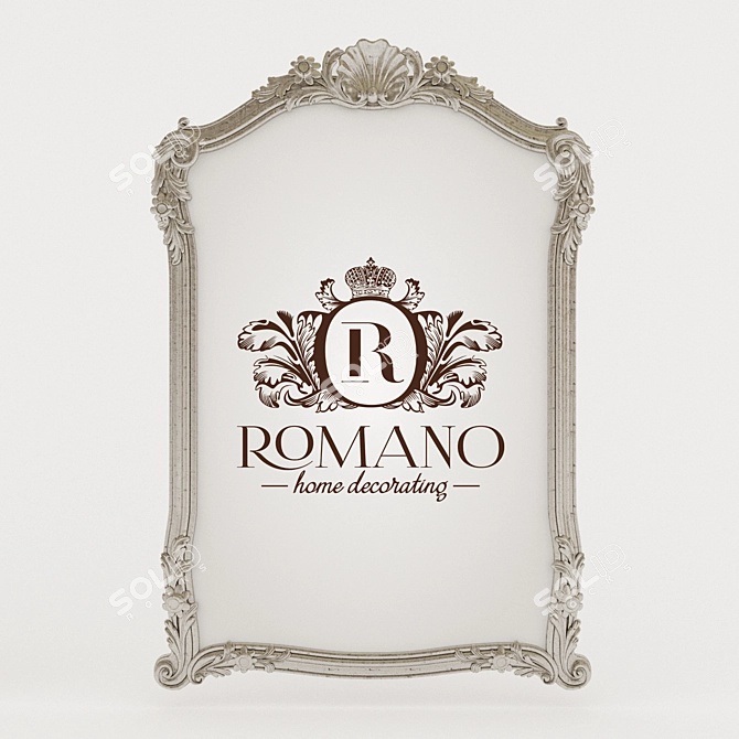 Romano Home Olivia Mirror: Elegant Sculptural Design 3D model image 2