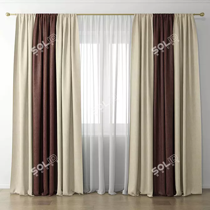 Elegant Drapery for Your Home 3D model image 1