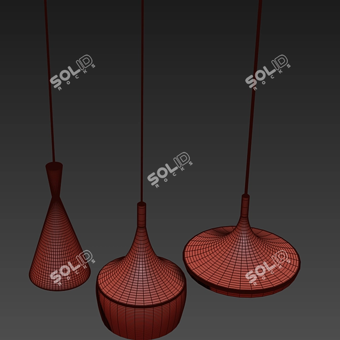 Elegant White Island Pendant 3D model image 2