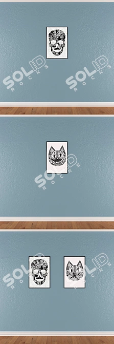 Modern Wall Art Set with Multiple Frames 3D model image 3