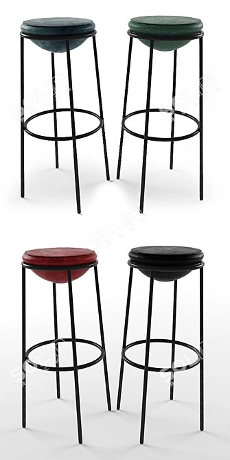 VRay Lotto Counter Stool: High Poly 3D Model 3D model image 2