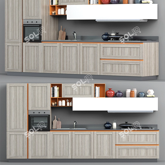 Stosa Cavio Kitchen: Ready for Visualizations 3D model image 1